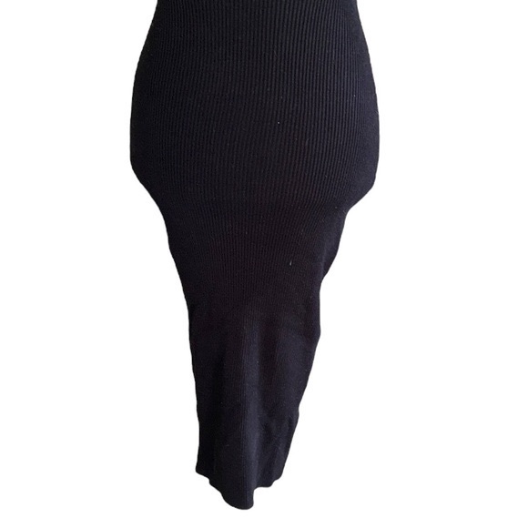 NEW House of Harlow 1960 Black Ribbed Midriff Cutout Bodycon Midi Dress - XS - Picture 7 of 15